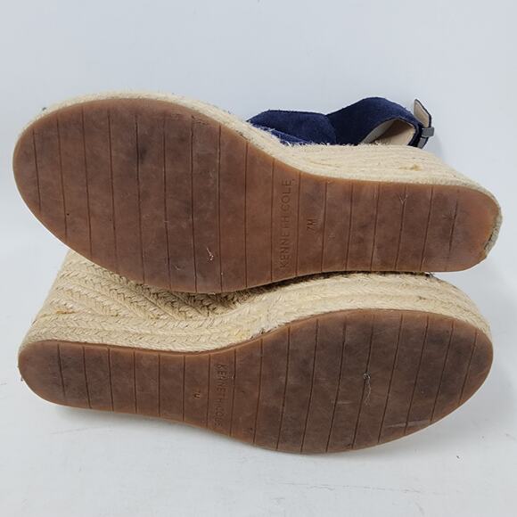 Kenneth Cole Olivia Suede Leather Wedge Platform Espadrilles Heels 7 Sandals - Picture 11 of 11